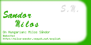 sandor milos business card