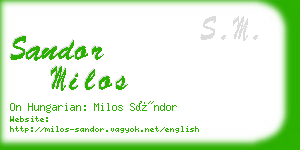 sandor milos business card